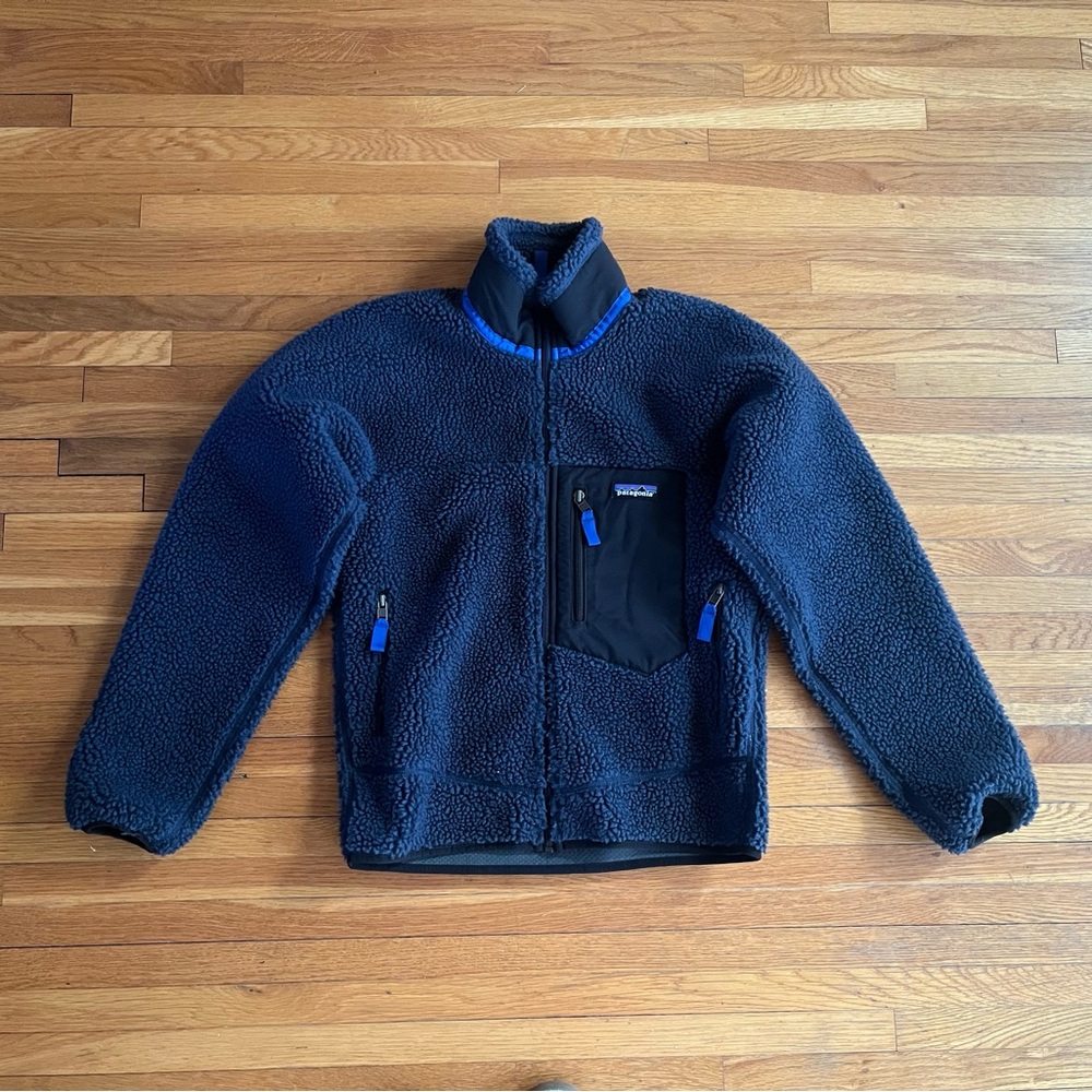 Patagonia Retro-X Deep Pile Fleece Jacket XS New Navy